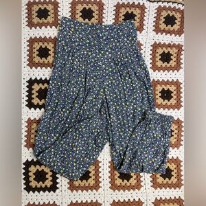 SELF CONTRAST Floral High Waist Pleated Floral Baggy Pant Small